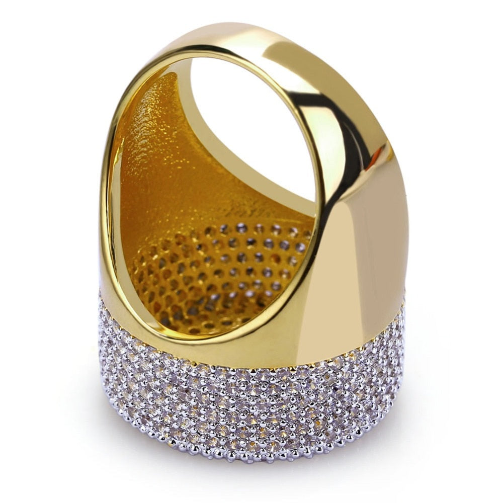 Peris Gems Round Diamond Encrusted Gold Ring Unisex | Micro Pave Diamonds Round Diamond Encrusted Gold Ring Unisex Micro Pave Diamonds SHEIN Amazon Temu