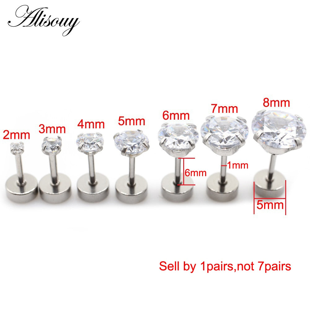 Peris Gems Round Diamond Gold Stud Earrings | 4 Prong Cartilage Crystal Earrings SHEIN Amazon Temu