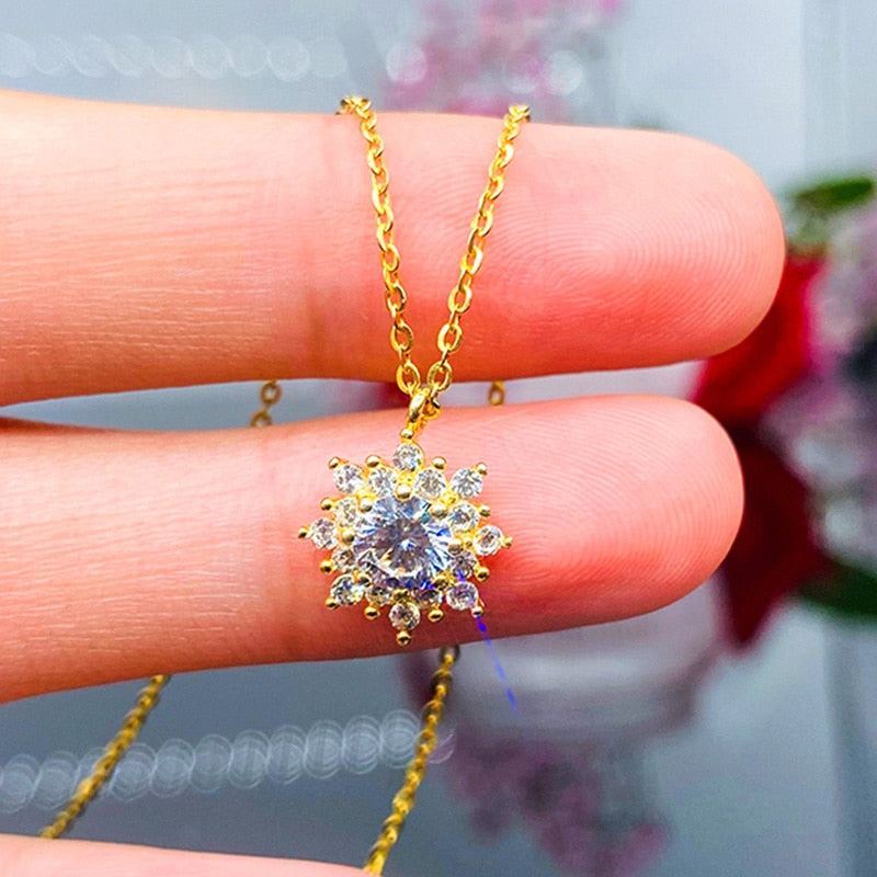 Peris Gems Round Flower Diamond Gold Necklace for Women SHEIN Amazon Temu
