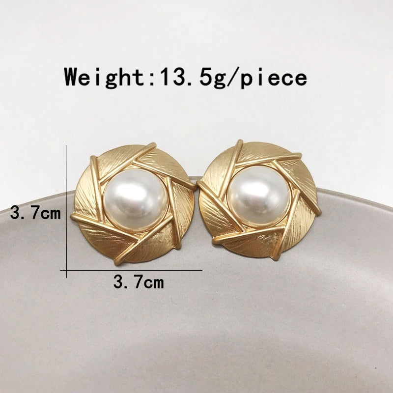 Peris Gems Round Gold Pearl Stud Earrings for Women | Spartan Shield Earrings Round Gold Pearl Stud Earrings for Women | Spartan Shield SHEIN Amazon Temu