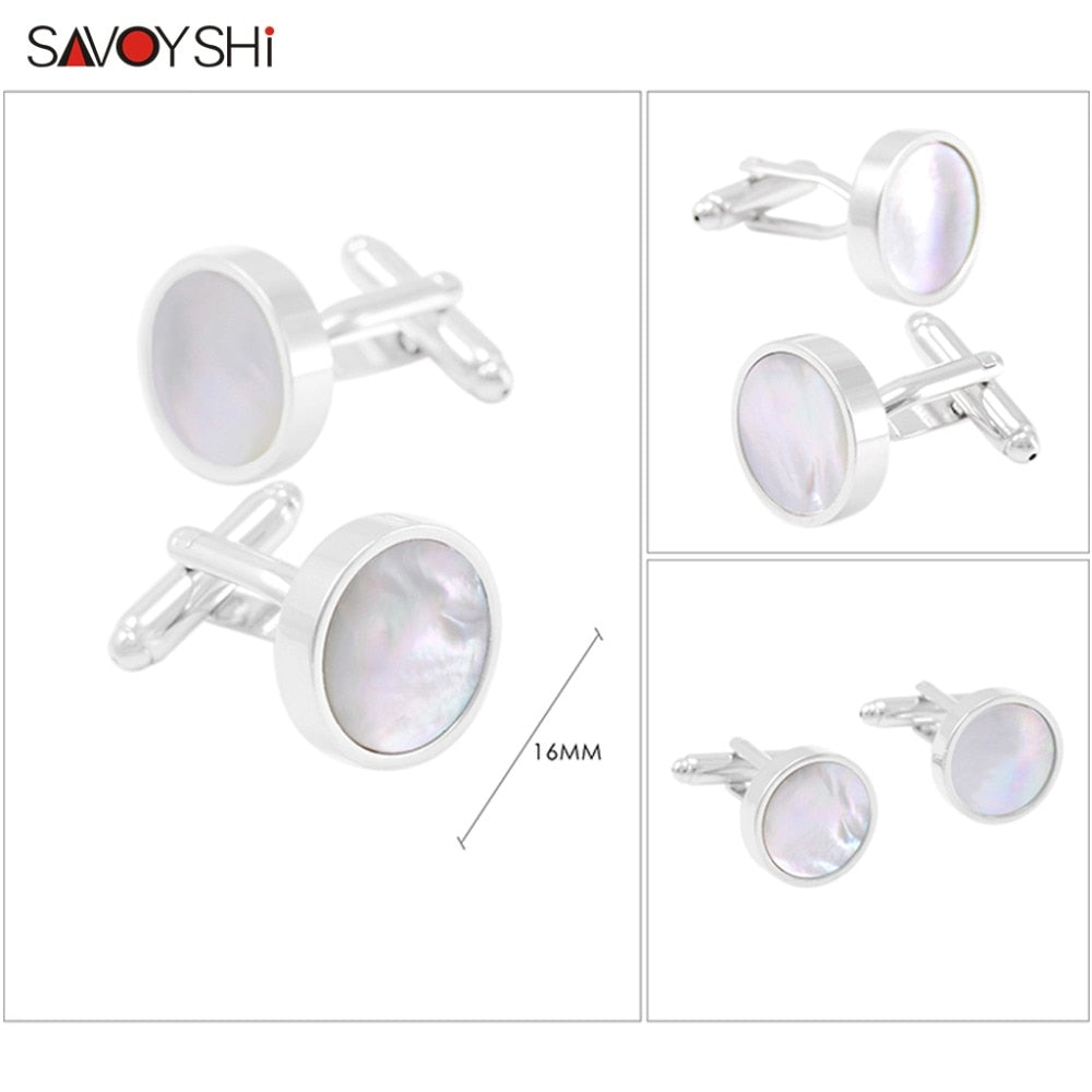 Peris Gems Round Pearl Shell Button Shirt Cufflinks for Men SHEIN Amazon Temu