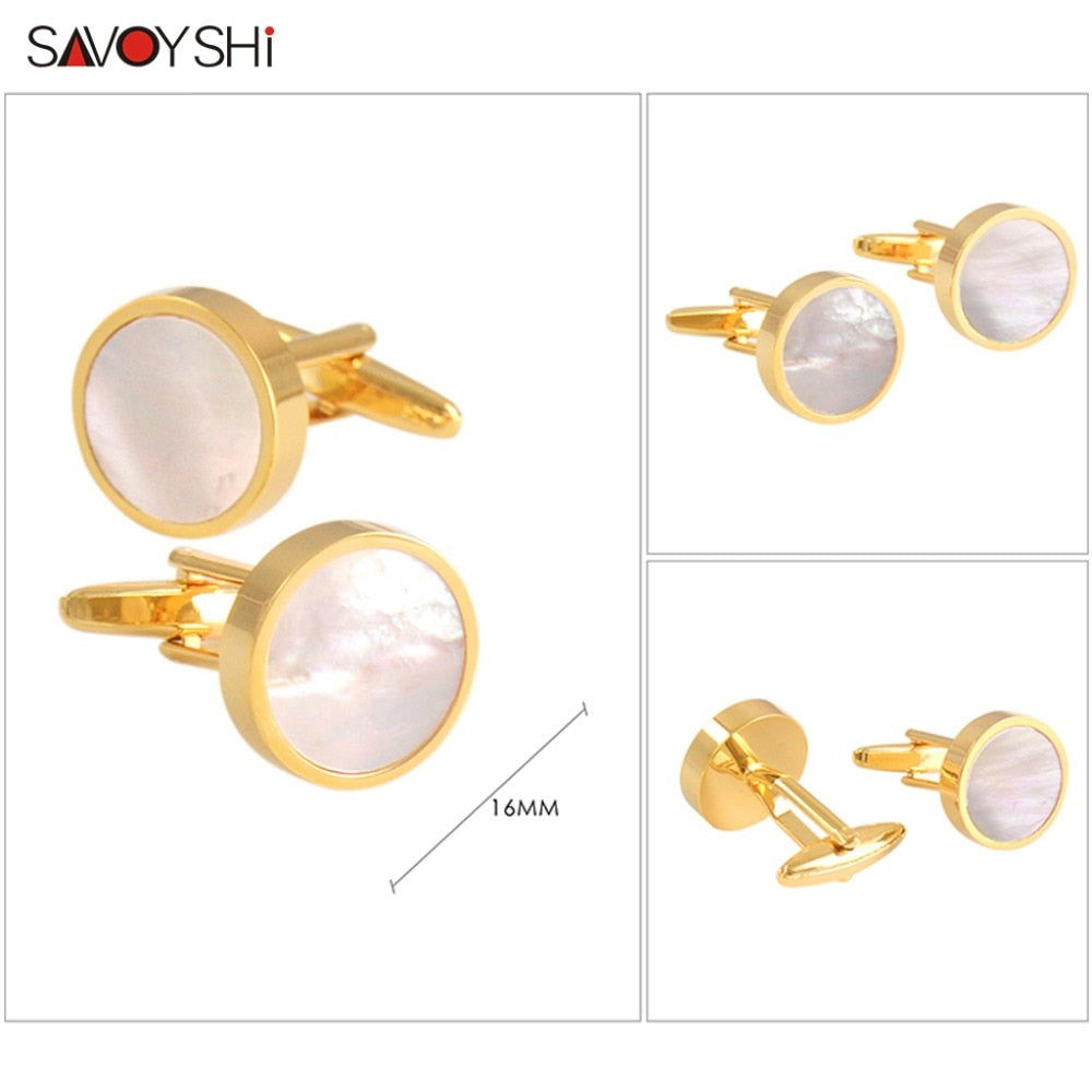 Peris Gems Round Pearl Shell Button Shirt Cufflinks for Men SHEIN Amazon Temu