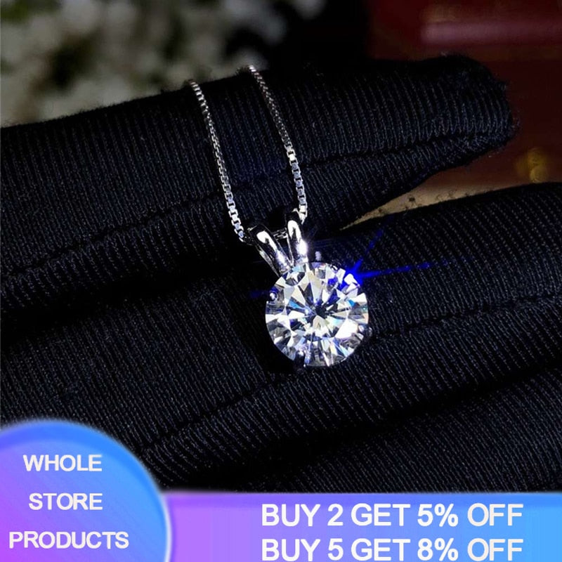 Peris Gems Round Solitaire Diamond Pendant Necklace for Women | Silver Diamond Necklace Round Solitaire Diamond Pendant Necklace for Women | Silver SHEIN Amazon Temu