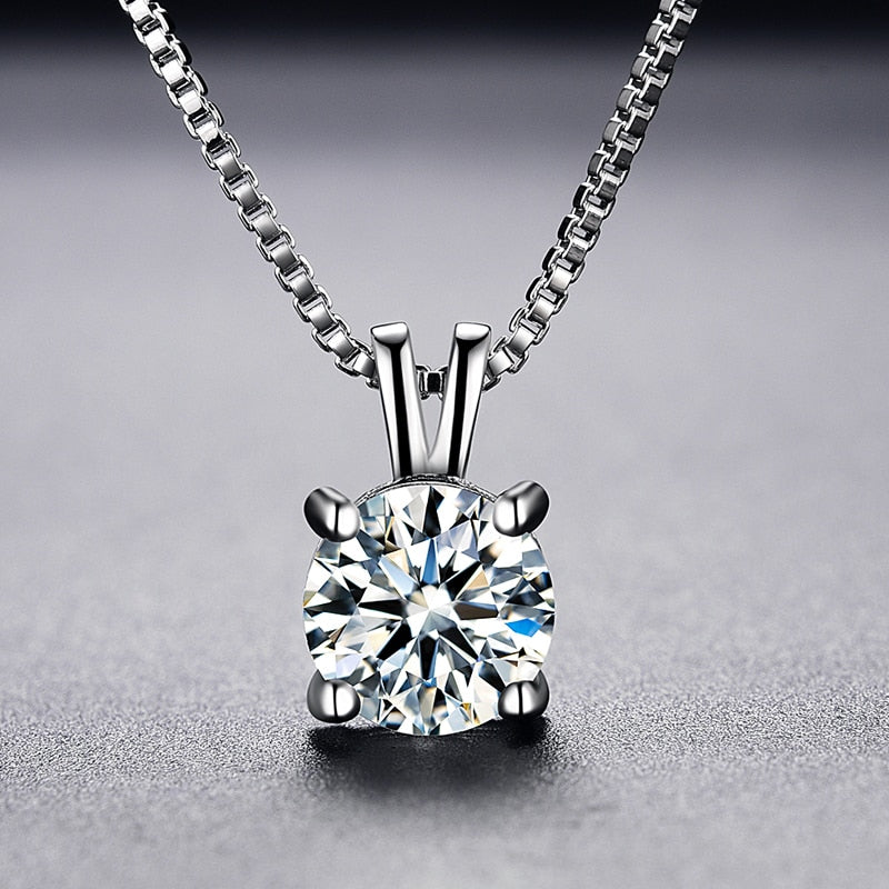 Peris Gems Round Solitaire Diamond Pendant Necklace for Women | Silver Diamond Necklace Round Solitaire Diamond Pendant Necklace for Women | Silver SHEIN Amazon Temu