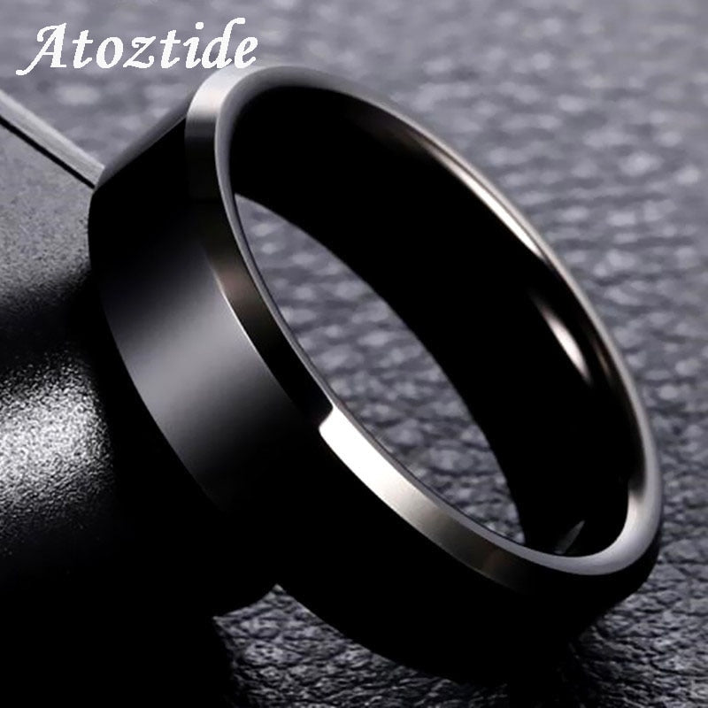 Peris Gems Round Titanium Stainless Steel Rings Unisex | 8mm Party Rings Round Titanium Stainless Steel Rings Unisex | 8mm Party Ring SHEIN Amazon Temu
