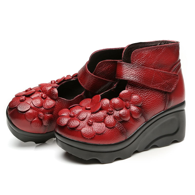 Peris Gems Round Toe Leather Ankle Boots for Women | Platform Boots SHEIN Amazon Temu