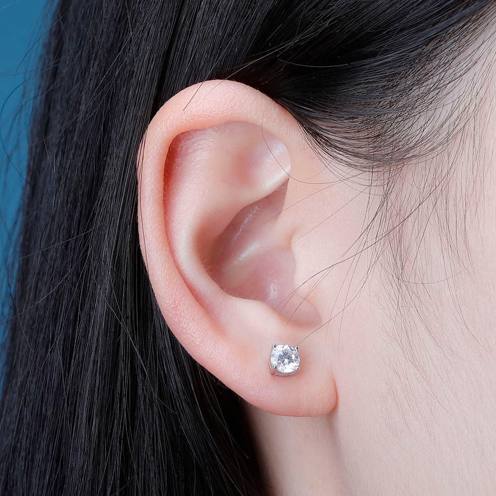Peris Gems Round VVS1 Moissanite Stud Earrings for Women | 925 Silver Gold Round VVS1 Moissanite Stud Earrings for Women SHEIN Amazon Temu