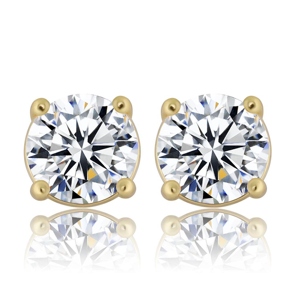 Peris Gems Round VVS1 Moissanite Stud Earrings for Women | 925 Silver Gold Round VVS1 Moissanite Stud Earrings for Women SHEIN Amazon Temu