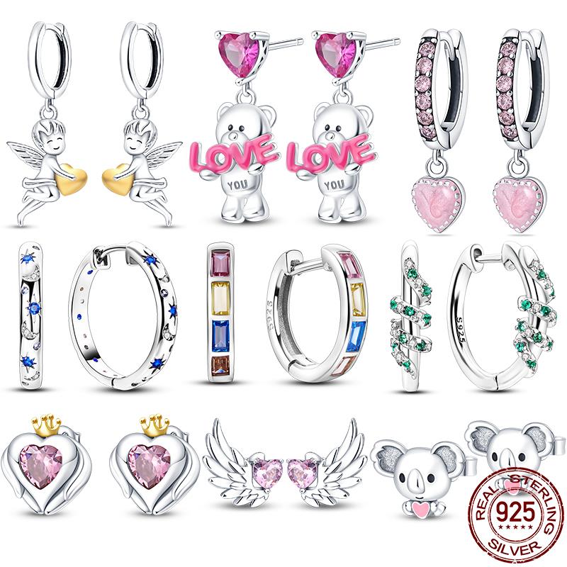 Peris Gems Round Zirconia Pave Earrings for Women | 925 Sterling Silver Dangle Earrings Round Zirconia Pave Earrings for Women | 925 Sterling Silver SHEIN Amazon Temu