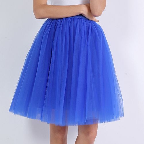 Peris Gems royal blue / One Size Pleated 5-Layer Tulle Skirt for Women | Fairy Midi Skirts SHEIN Amazon Temu