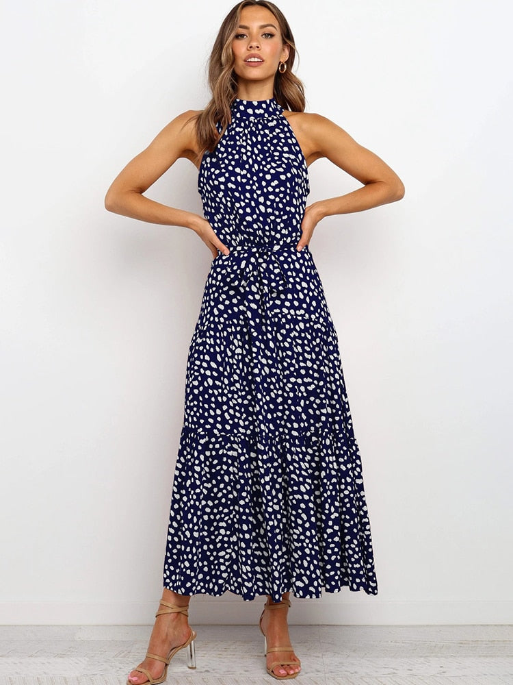 Peris Gems Royal Blue / S Long Strapless Polka Dot Casual Dresses - Cute Summer Sundresses SHEIN Amazon Temu