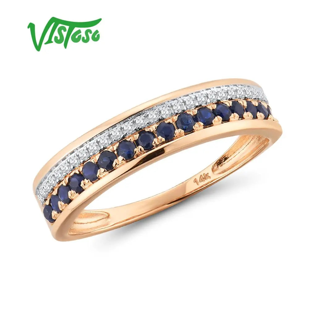 Peris Gems Ruby Sapphire Double Row Diamond Rose Gold Anniversary Rings SHEIN Amazon Temu