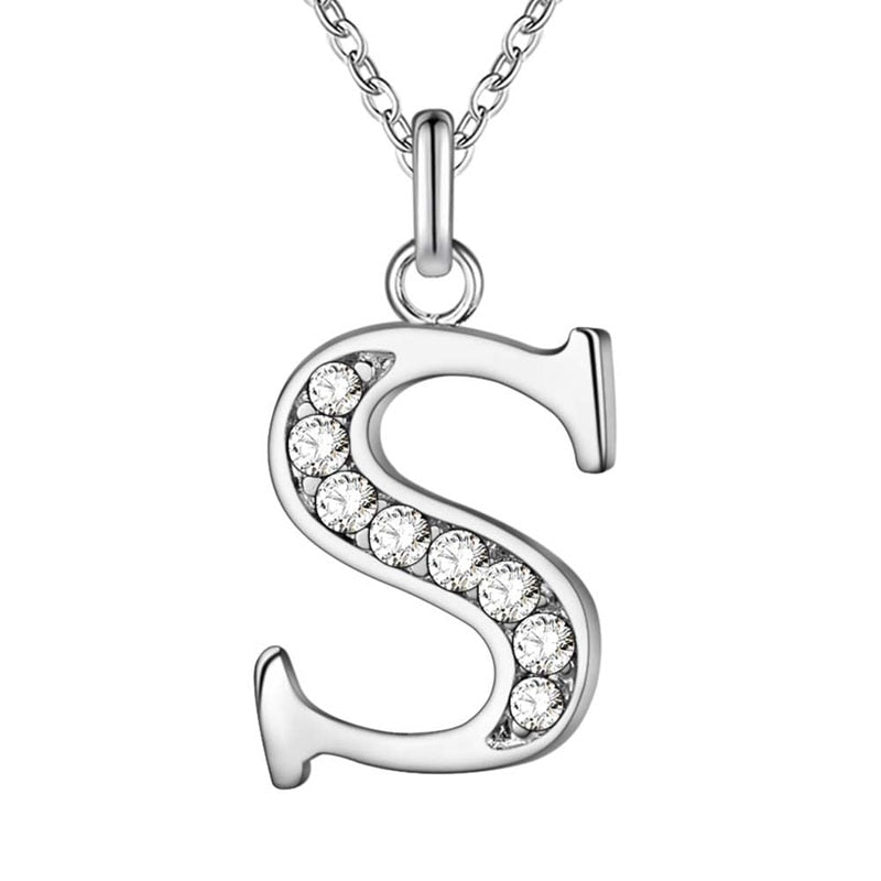 Peris Gems S Initial Letter Silver Diamond Necklaces | Elegant Unisex Initial Necklace SHEIN Amazon Temu