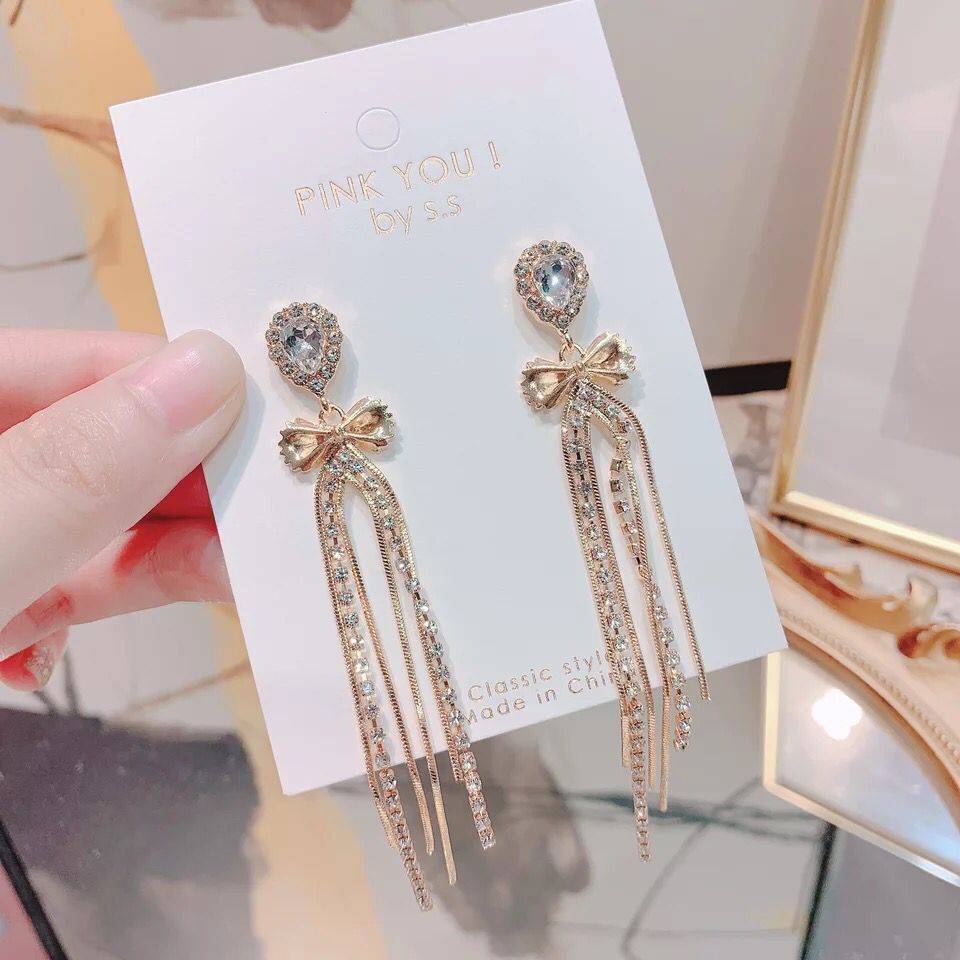 Peris Gems S3 Long Diamond Tassel Earrings for Women | Party Jewelry SHEIN Amazon Temu