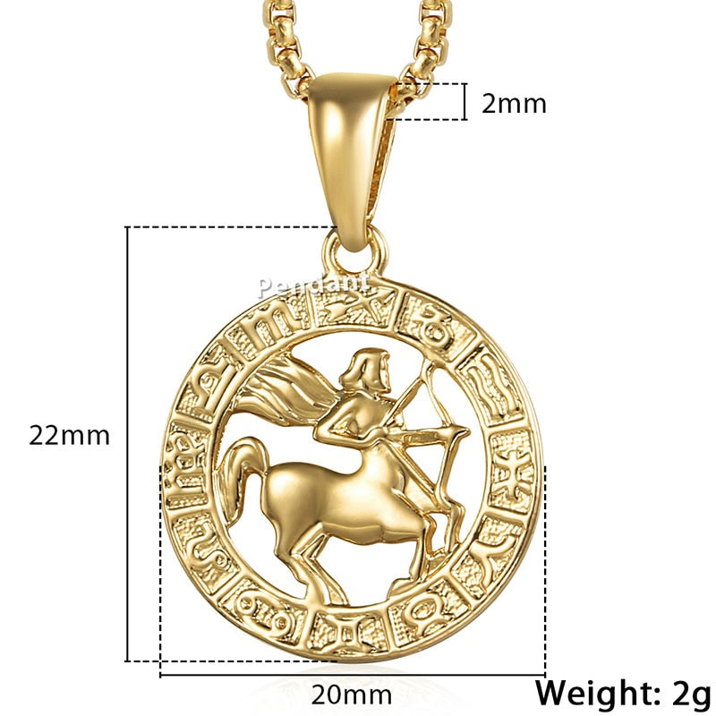 Peris Gems Sagittarius / Pendant Only Gold Horoscope Animal Necklaces | Zodiac Pendant Necklace SHEIN Amazon Temu
