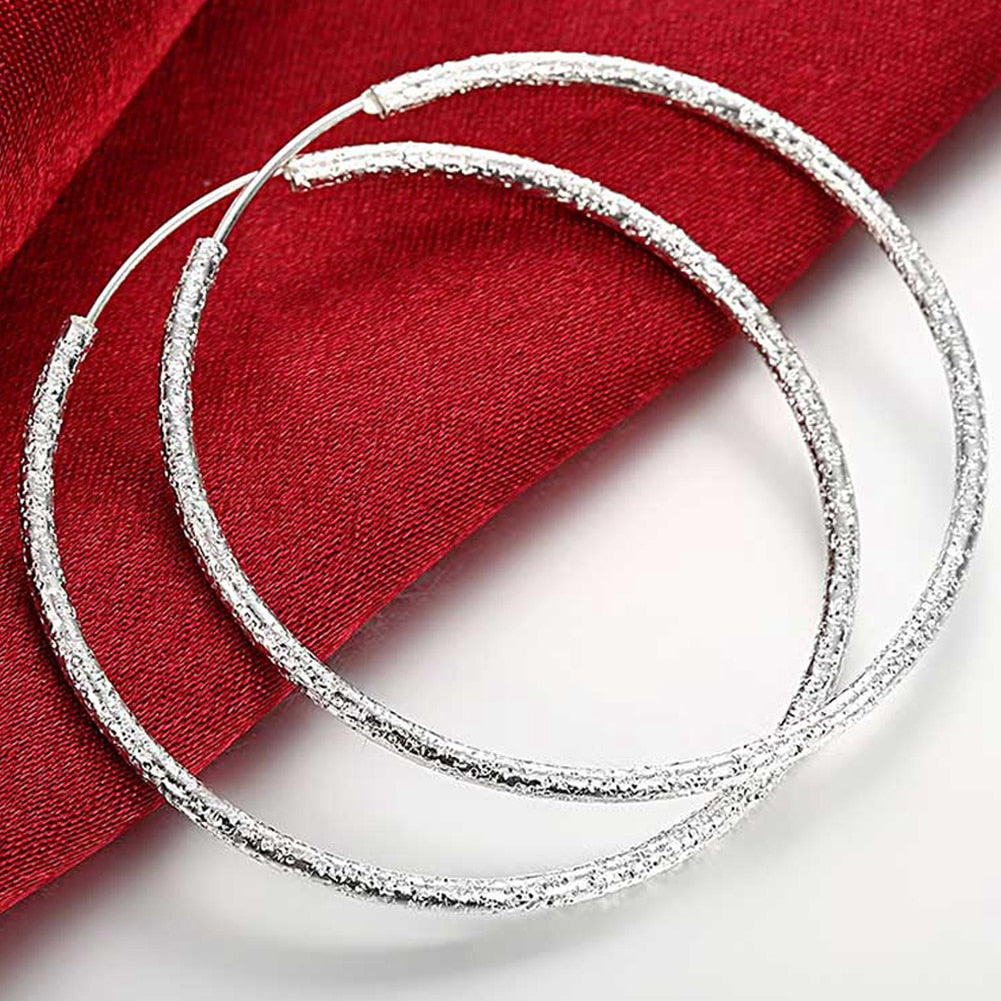 Peris Gems Scrub 5.0cm Sterling Silver Hoop Earrings Collection for Women SHEIN Amazon Temu