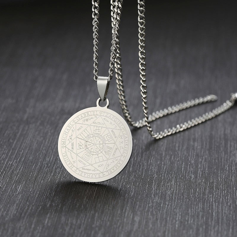 Peris Gems Seal of the Seven Archangels Necklaces Unisex | Stainless Steel Amulets Seal of the Seven Archangels Necklace Unisex Stainless Steel SHEIN Amazon Temu