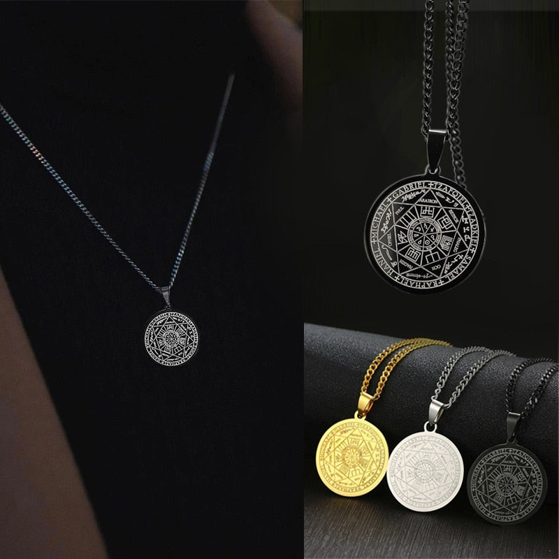Peris Gems Seal of the Seven Archangels Necklaces Unisex | Stainless Steel Amulets Seal of the Seven Archangels Necklace Unisex Stainless Steel SHEIN Amazon Temu