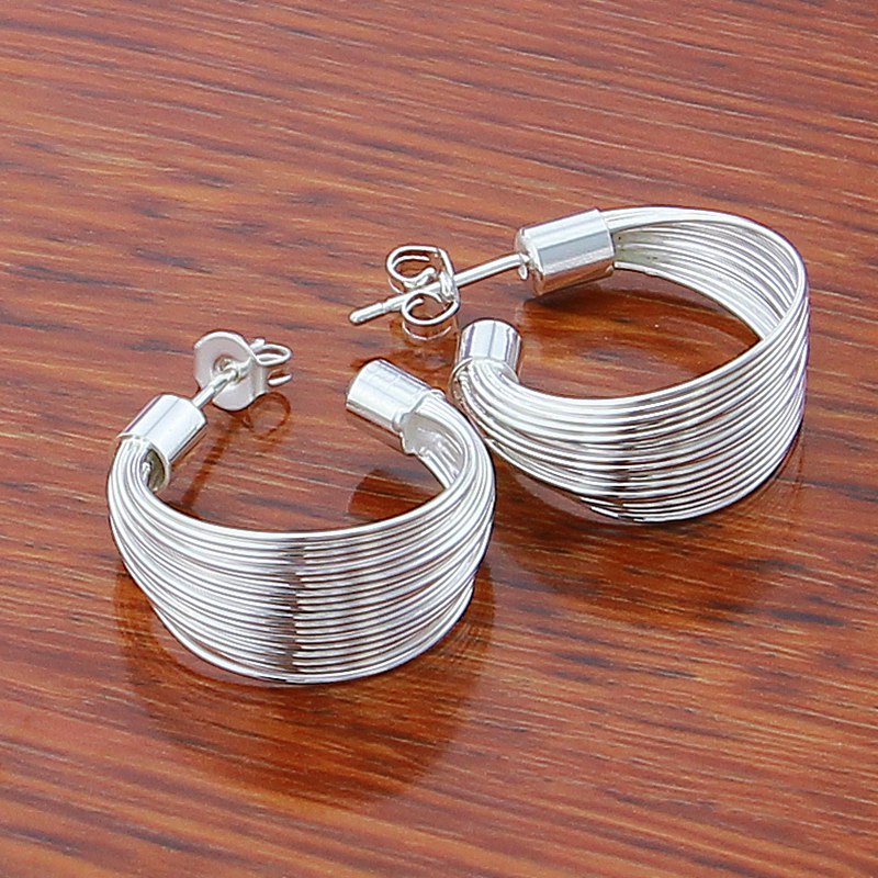 Peris Gems semicircle Stud Sterling Silver Hoop Earrings Collection for Women SHEIN Amazon Temu