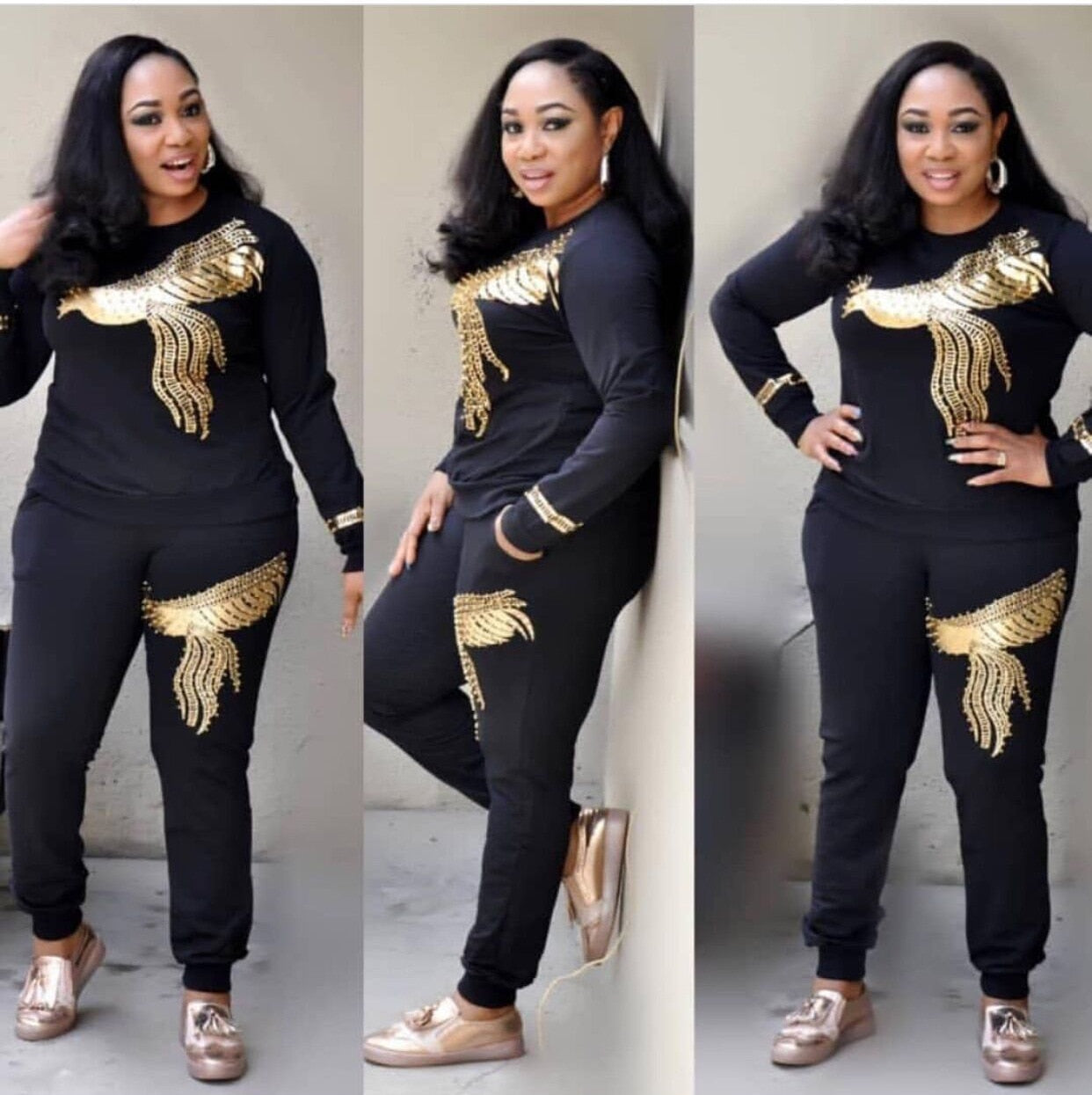 Peris Gems Sequined Phoenix 2pc Tracksuit + Sweatshirt for Women | Long Sleeve Outfit Sequined Phoenix 2pc Tracksuit + Sweatshirt for Women SHEIN Amazon Temu