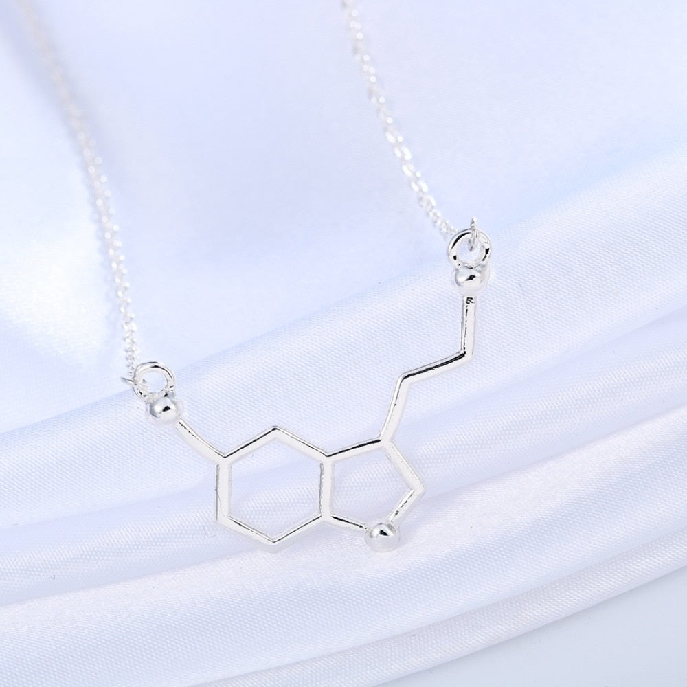 Peris Gems Serotonin Molecule Necklaces for Women | Gold and Silver Chemistry Necklace SHEIN Amazon Temu