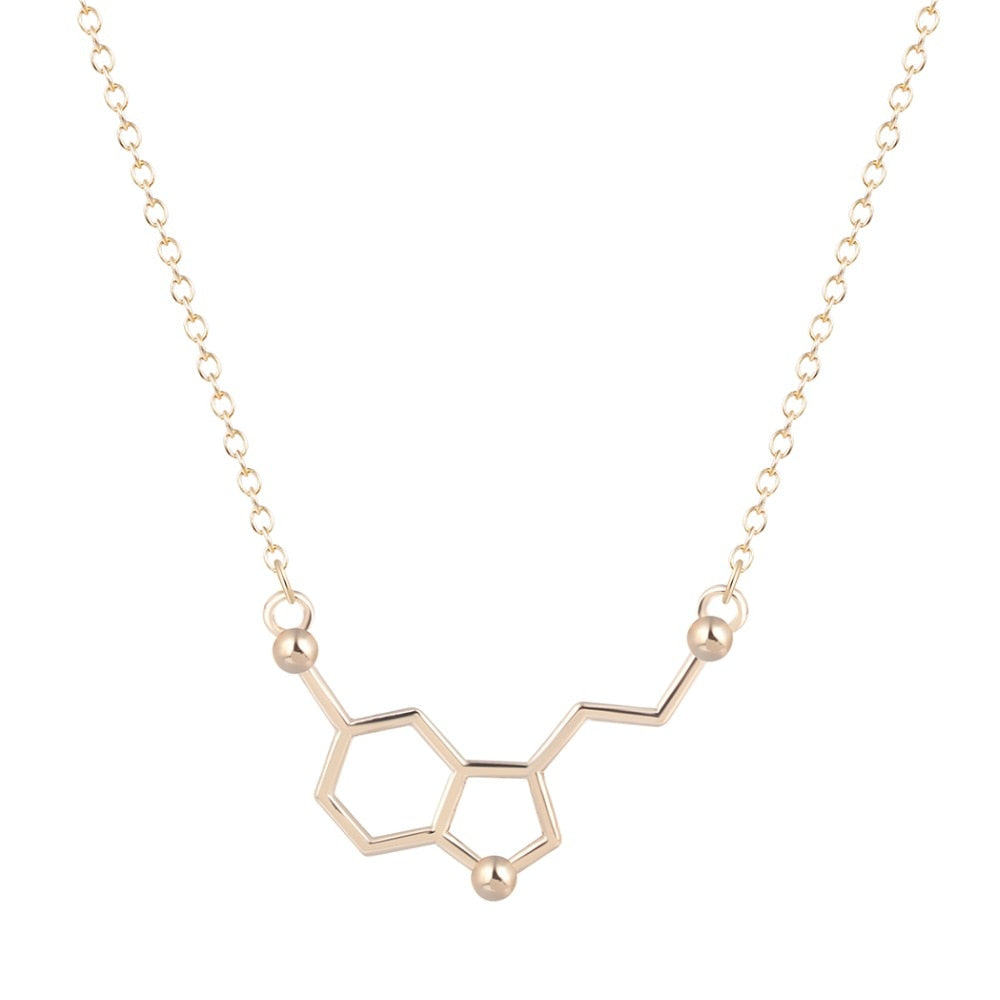 Peris Gems Serotonin Molecule Necklaces for Women | Gold and Silver Chemistry Necklace SHEIN Amazon Temu