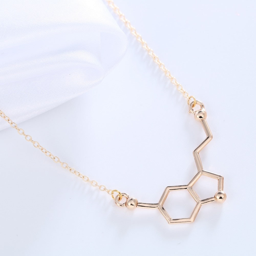 Peris Gems Serotonin Molecule Necklaces for Women | Gold and Silver Chemistry Necklace SHEIN Amazon Temu