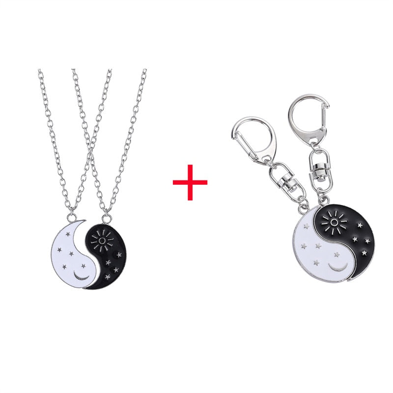 Peris Gems Set B Yin & Yang Alloy Two Petal Necklaces - Harmony Healing Necklaces SHEIN Amazon Temu