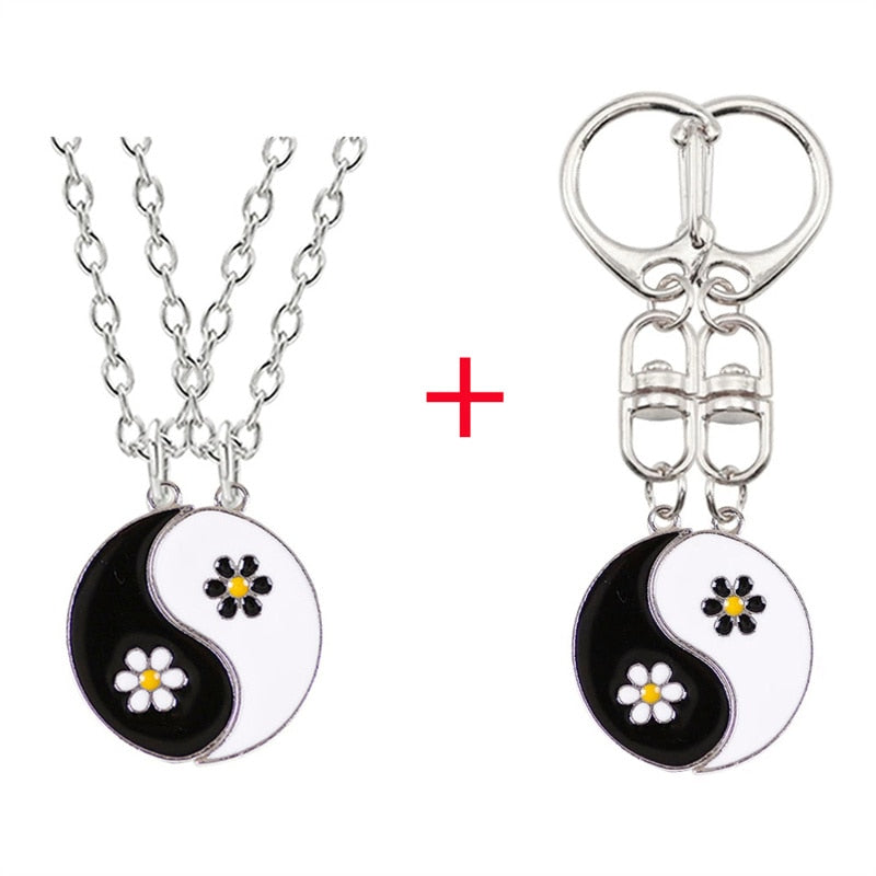 Peris Gems Set D Yin & Yang Alloy Two Petal Necklaces - Harmony Healing Necklaces SHEIN Amazon Temu