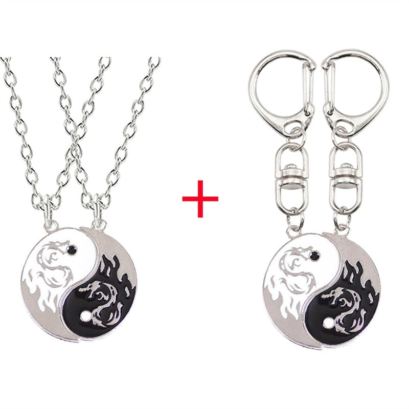 Peris Gems Set E Yin & Yang Alloy Two Petal Necklaces - Harmony Healing Necklaces SHEIN Amazon Temu