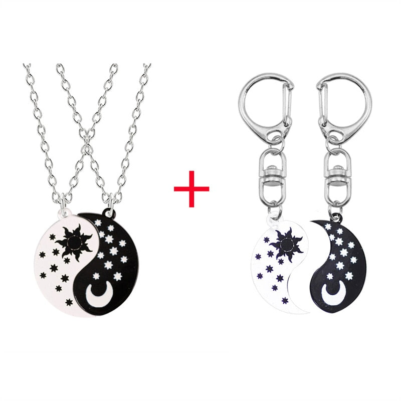Peris Gems Set G Yin & Yang Alloy Two Petal Necklaces - Harmony Healing Necklaces SHEIN Amazon Temu