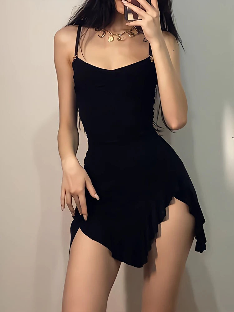 Peris Gems Sexy Mini Dress Women Summer New Black Sleeveless Strap Backless Folds Bodycon Split Dress Streetwear Elegant Party A-LINE Dress Sexy Mini Dress Women Summer New Black Sleeveless Strap Backless Folds Bodycon Split Dress Streetwear Elegant Party A-LINE Dress SHEIN Amazon Temu