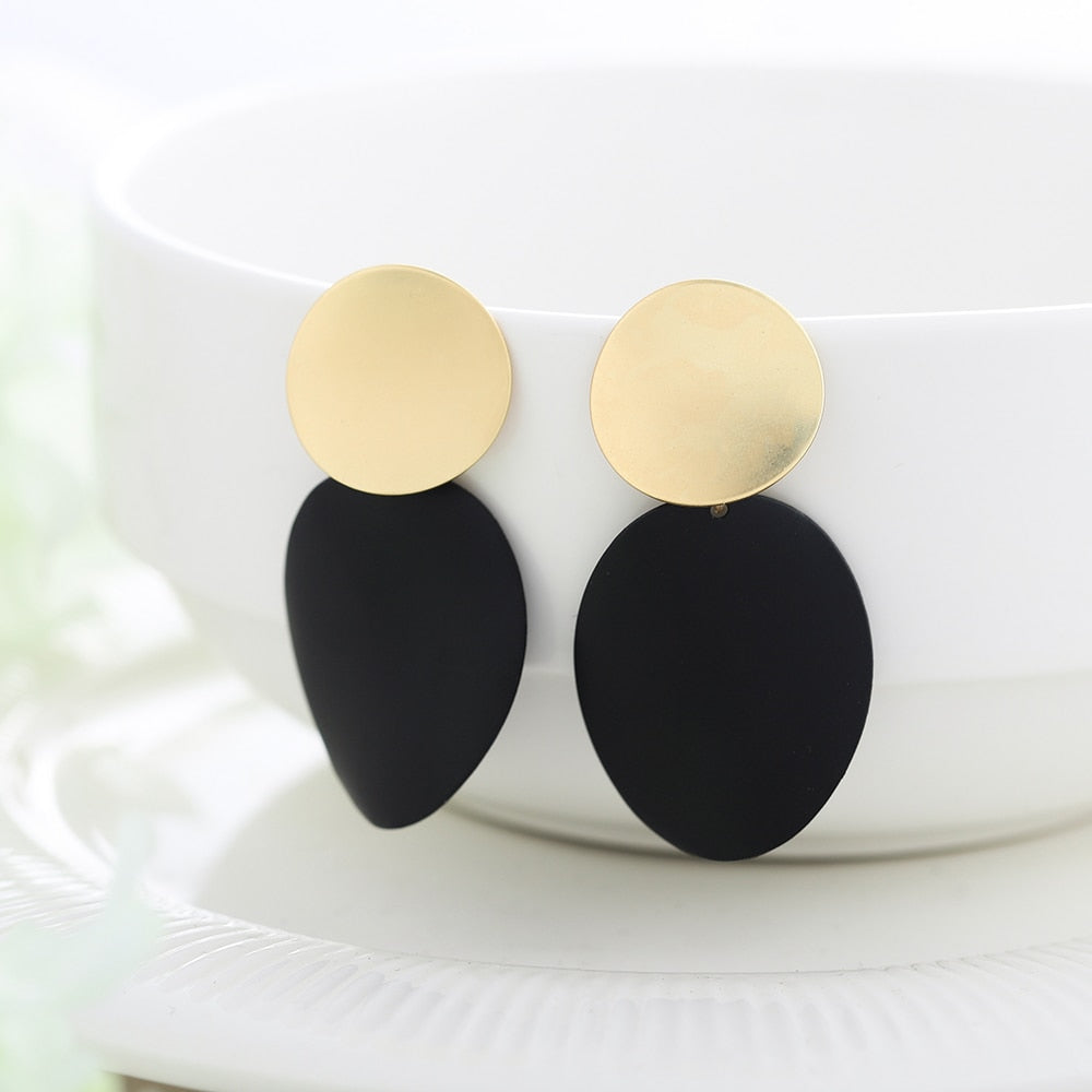 Peris Gems SF269-19 Black and Golden Drop Earrings for Women | Hollow Dangle Earrings for Women SHEIN Amazon Temu