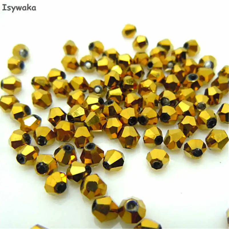 Peris Gems Shining Golden Glass Bead 100pc Loose Spacer Stones for DIY Jewelry SHEIN Amazon Temu