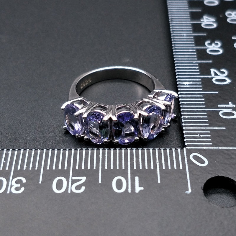 Peris Gems Shiny Clear Tanzanite Blue Diamond Anniversary Ring for Women SHEIN Amazon Temu