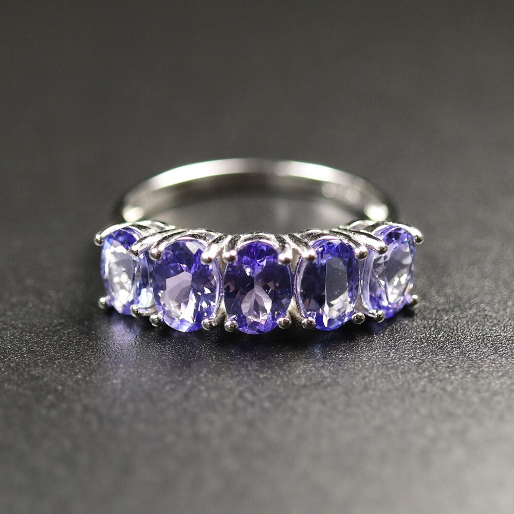 Peris Gems Shiny Clear Tanzanite Blue Diamond Anniversary Ring for Women SHEIN Amazon Temu