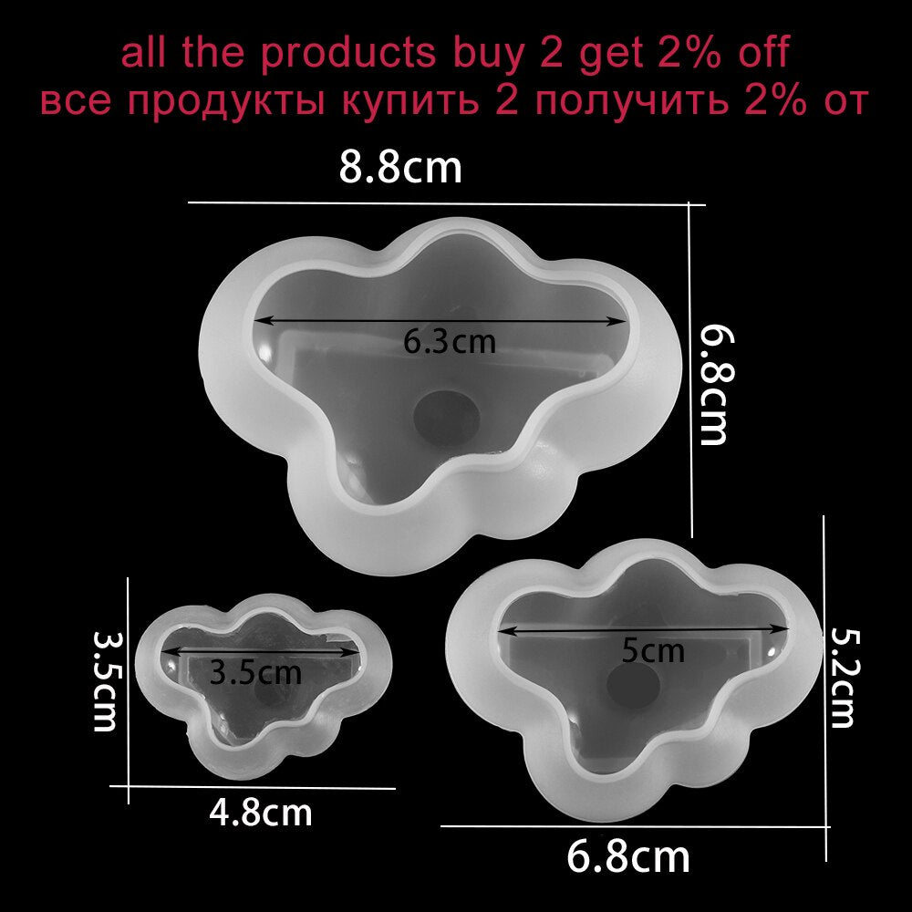 Peris Gems Silicone 3D Cloud Resin Epoxy Decoration Molds SHEIN Amazon Temu
