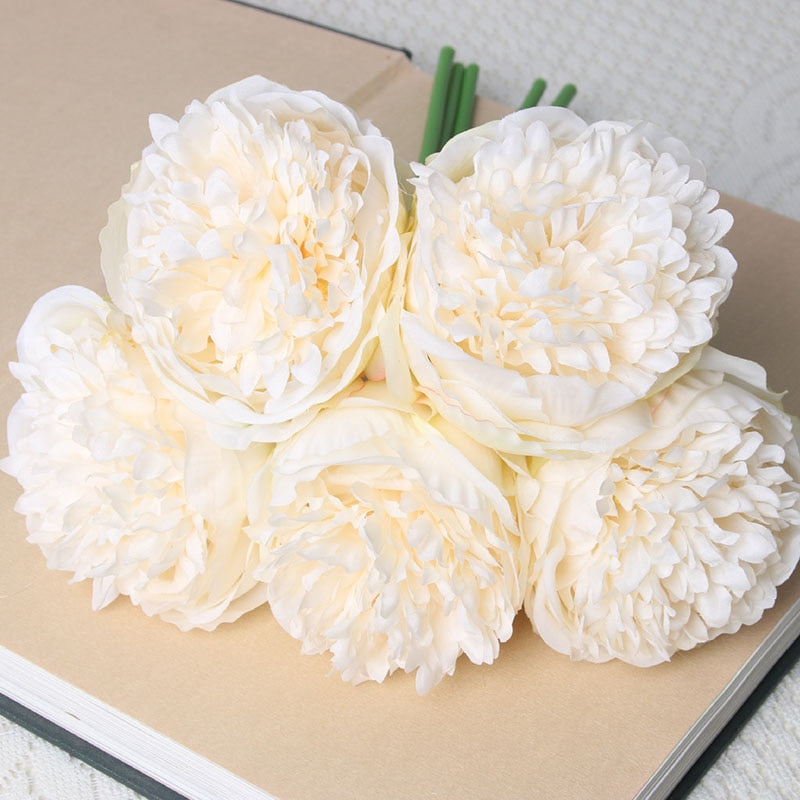 Peris Gems Silk Bouquet Flower Arrangements | 5-Head Peony Flower Bridal Decorations Silk Bouquet Flower Arrangements | 5-Head Peony Flower SHEIN Amazon Temu