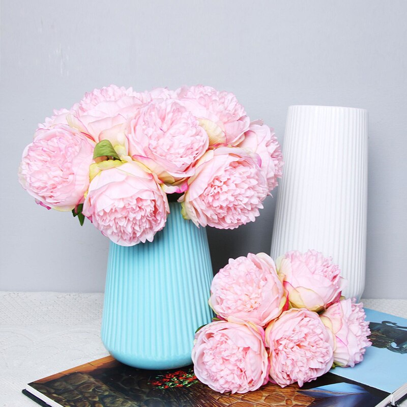 Peris Gems Silk Bouquet Flower Arrangements | 5-Head Peony Flower Bridal Decorations Silk Bouquet Flower Arrangements | 5-Head Peony Flower SHEIN Amazon Temu