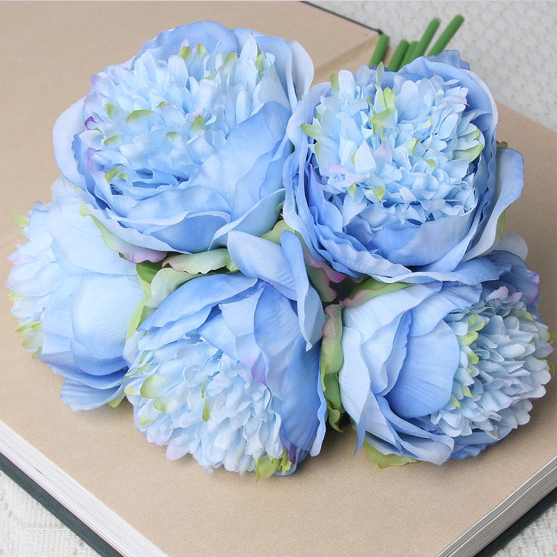 Peris Gems Silk Bouquet Flower Arrangements | 5-Head Peony Flower Bridal Decorations Silk Bouquet Flower Arrangements | 5-Head Peony Flower SHEIN Amazon Temu