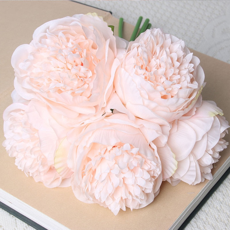 Peris Gems Silk Bouquet Flower Arrangements | 5-Head Peony Flower Bridal Decorations Silk Bouquet Flower Arrangements | 5-Head Peony Flower SHEIN Amazon Temu