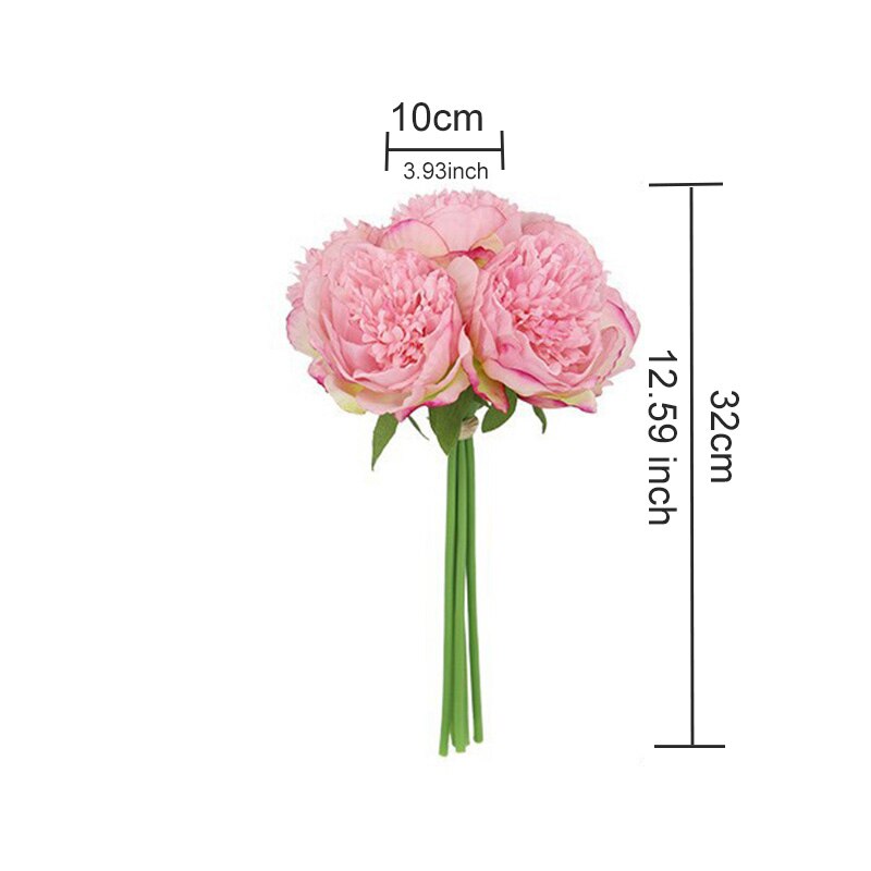 Peris Gems Silk Bouquet Flower Arrangements | 5-Head Peony Flower Bridal Decorations Silk Bouquet Flower Arrangements | 5-Head Peony Flower SHEIN Amazon Temu