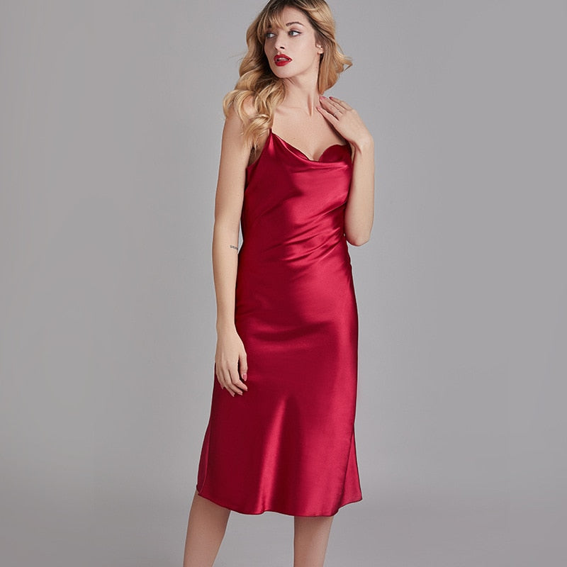 Peris Gems Silky Satin Nightdress for Women | Spaghetti Strap Nightgown Lingerie Silky Satin Nightdress for Women | Nightgown Lingerie SHEIN Amazon Temu