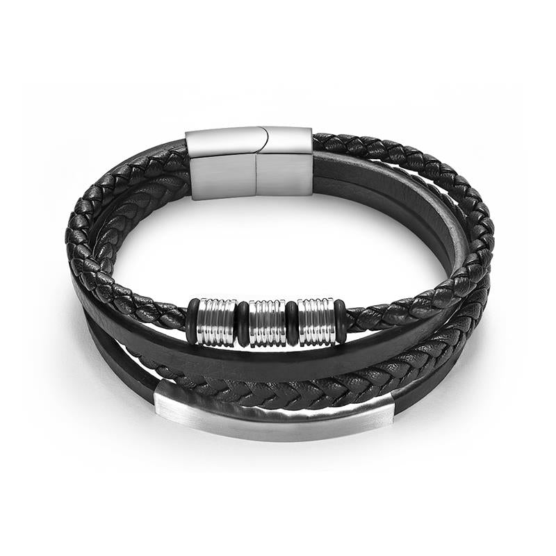 Peris Gems Silver / 18.5cm Woven Multilayered Bracelets Unisex | Stainless-Steel Clasp SHEIN Amazon Temu