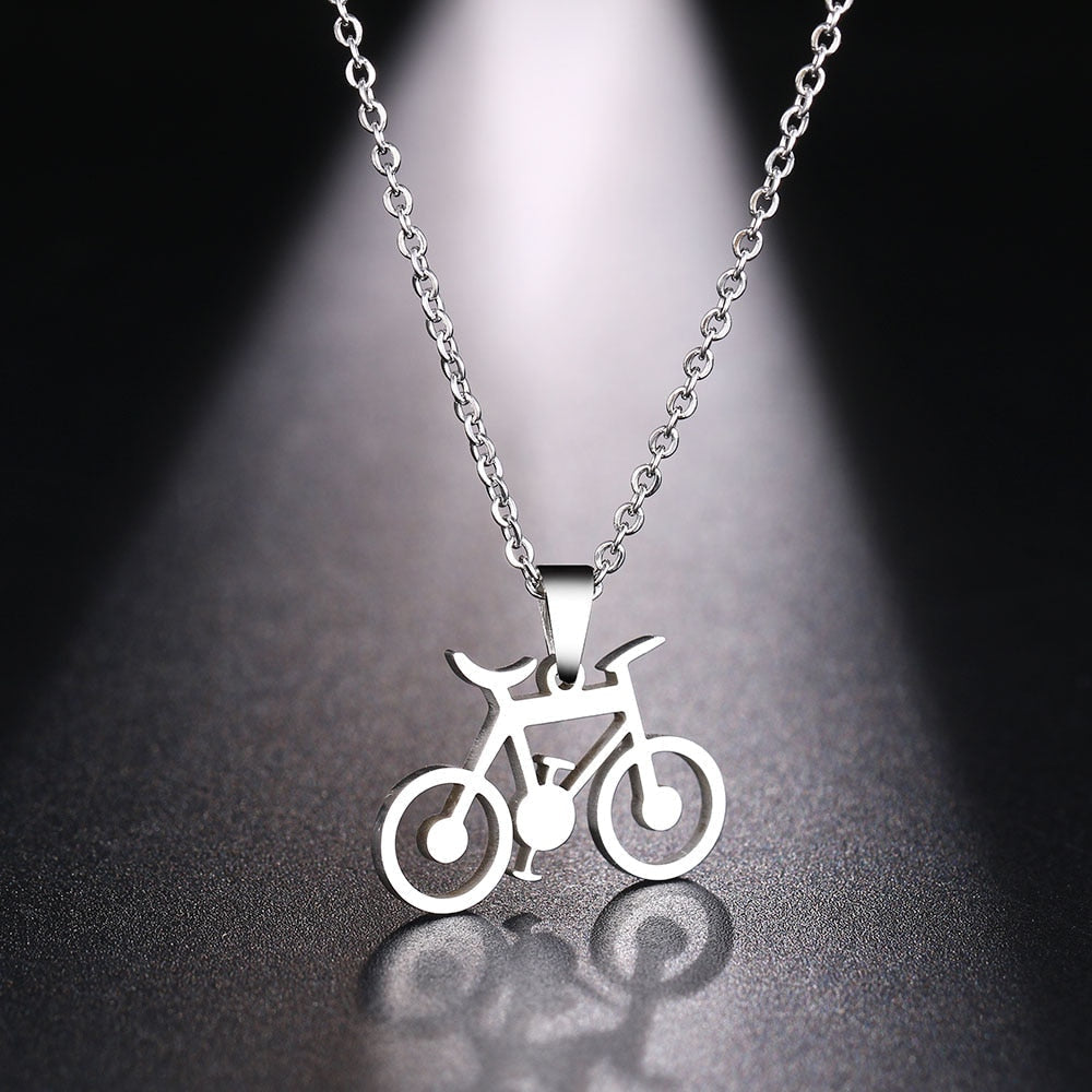 Peris Gems Silver / 45cm Classic Stainless Steel Bicycle Pendant Necklaces Unisex SHEIN Amazon Temu