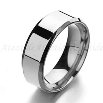 Peris Gems Silver / 5 Round Titanium Stainless Steel Rings Unisex | 8mm Party Rings Round Titanium Stainless Steel Rings Unisex | 8mm Party Ring SHEIN Amazon Temu