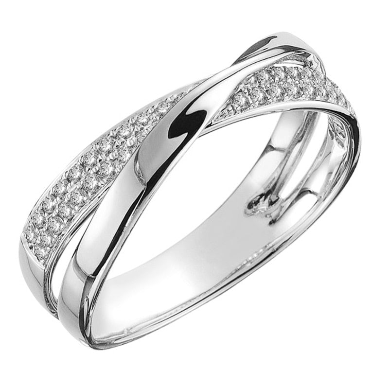 Peris Gems Silver / 5 Two Tone X Shape Cross Ring for Women | Gold Diamond CZ Rings Two Tone X Shape Cross Ring for Women | Gold Diamond CZ Ring SHEIN Amazon Temu