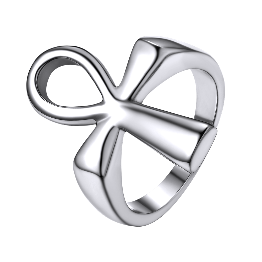 Peris Gems Silver / 7 Stainless Steel Key of Life Rings Unisex | Egyptian Hieroglyphs Symbol Ring Stainless Steel Key of Life Ring Unisex | Egyptian Symbol SHEIN Amazon Temu