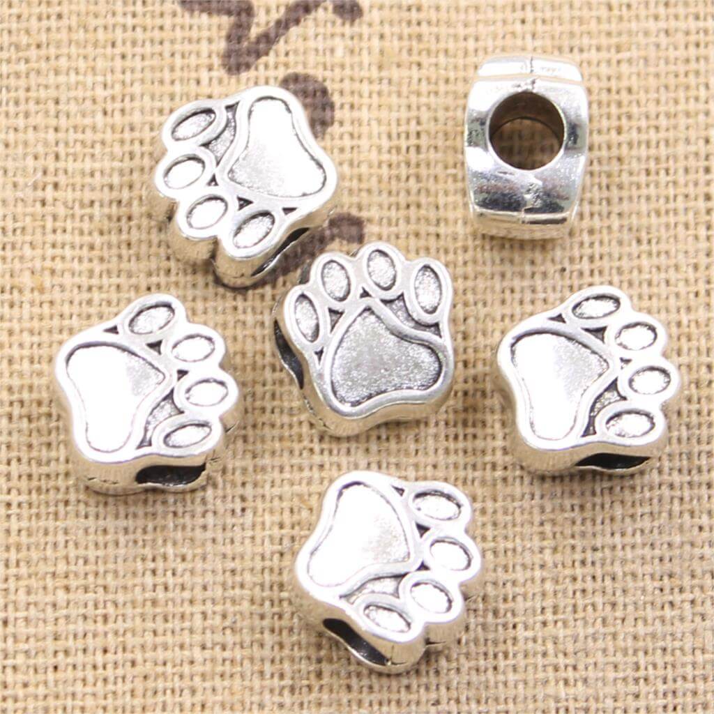 Peris Gems Silver Antique Silver 10pc Animal Paw Print Charms for DIY Jewelry SHEIN Amazon Temu