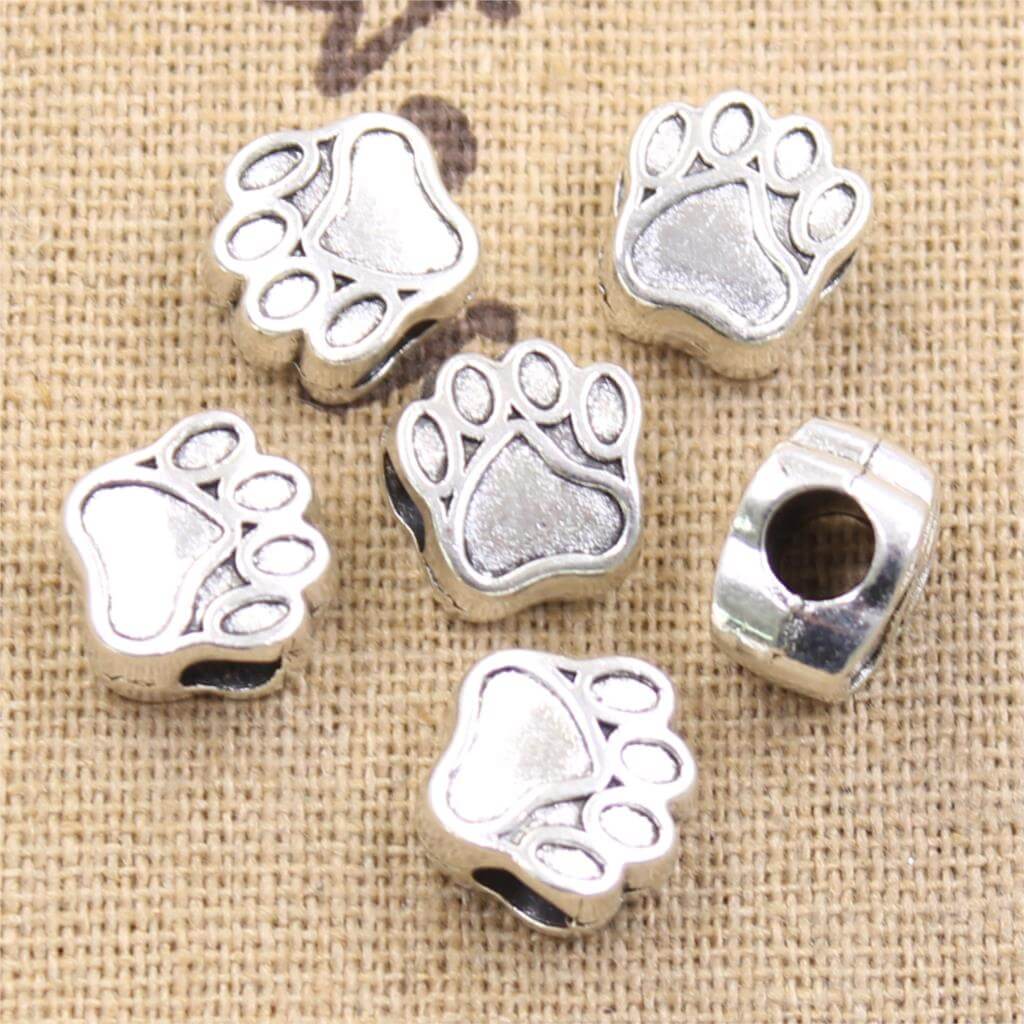 Peris Gems Silver Antique Silver 10pc Animal Paw Print Charms for DIY Jewelry SHEIN Amazon Temu